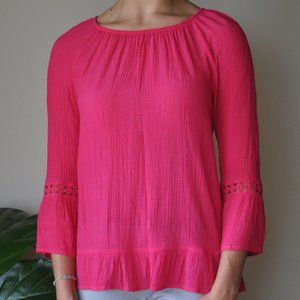 Fred David Pink Lightweight Blouse Size S
